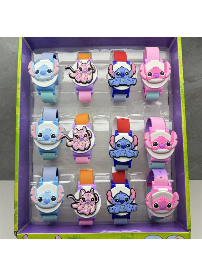 Foreign Trade Stitch Children's Electronic Watch Blue Long Ears Stitch Star Baby Flip Watch Bracelet Batch 
