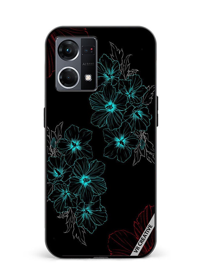 VR CREATIVE Protective Case Cover For Oppo Reno8 4G Flower Design Multicolour - Image 1