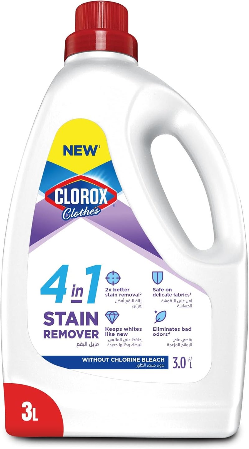 Color Enhancing Liquid Stain Remover for White Clothes, 3L, Superior Stain Removal, Super Bleach, Kills 99% of Germs - Image 1
