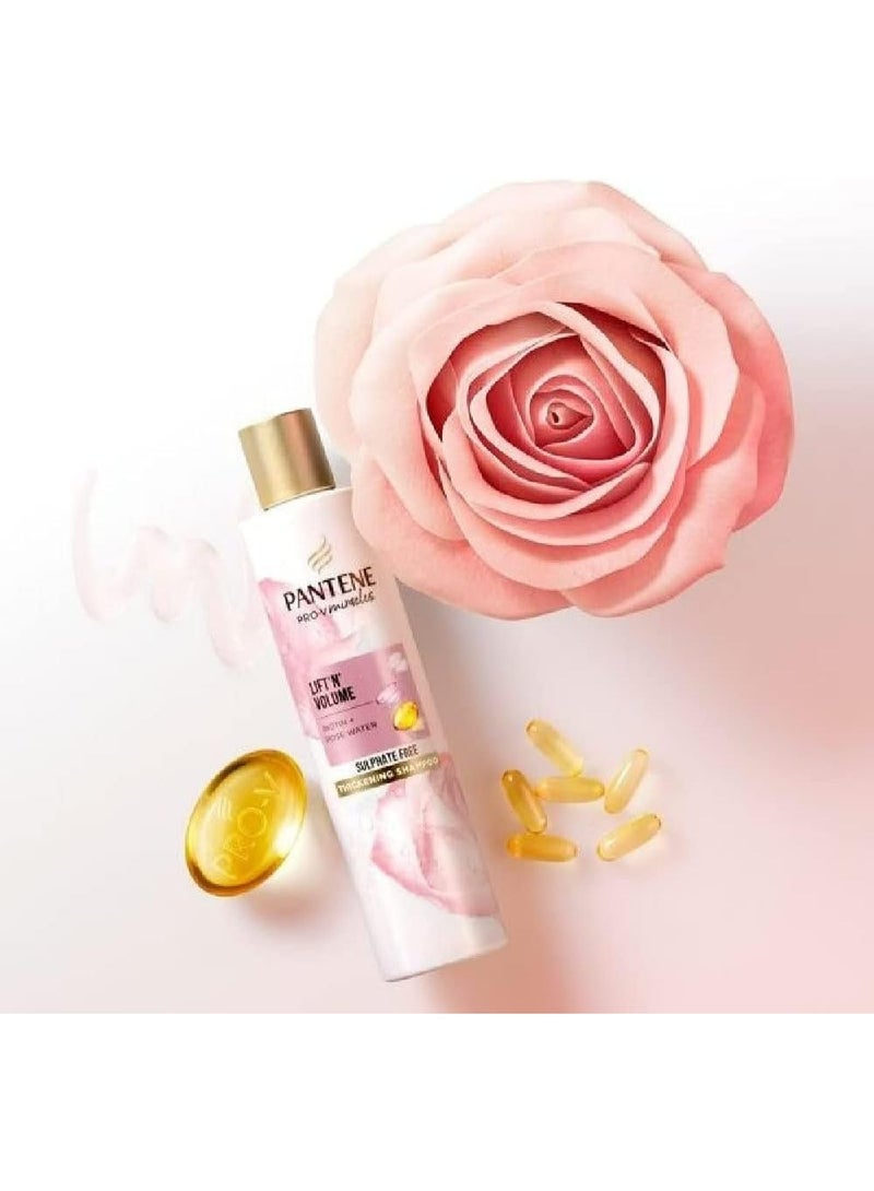 شامبو ليفت آند فوليوم خالي من الكبريتات، غني بالبيوتين وماء الورد، 225 مل