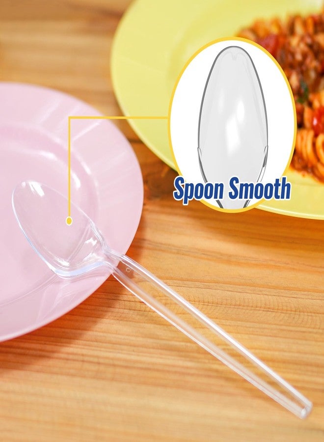 POSATE 7.1" Plastic Spoons Heavy Duty Disposable Teaspoons, Clear (100 Count) - Image 4