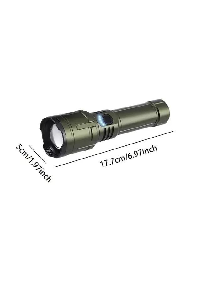 Ba Green Aluminum Alloy LED Flashlight 5000mAh USB Charging 5 Modes Telescopic Focus Lens Outdoor Emergency Light - Image 5