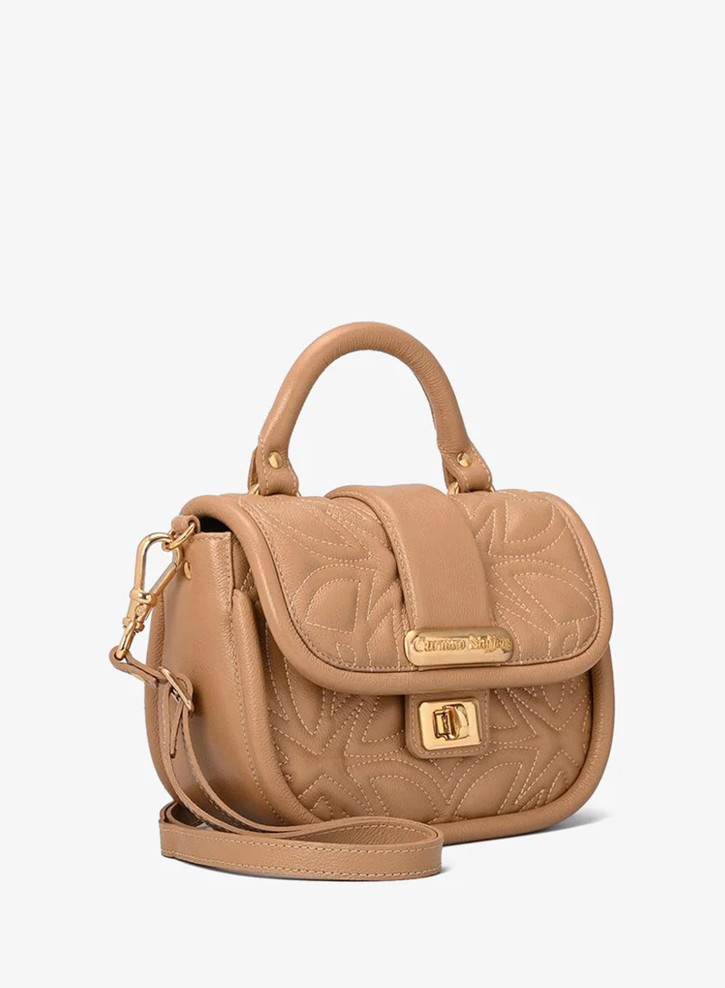 Beige Top Handle Bag