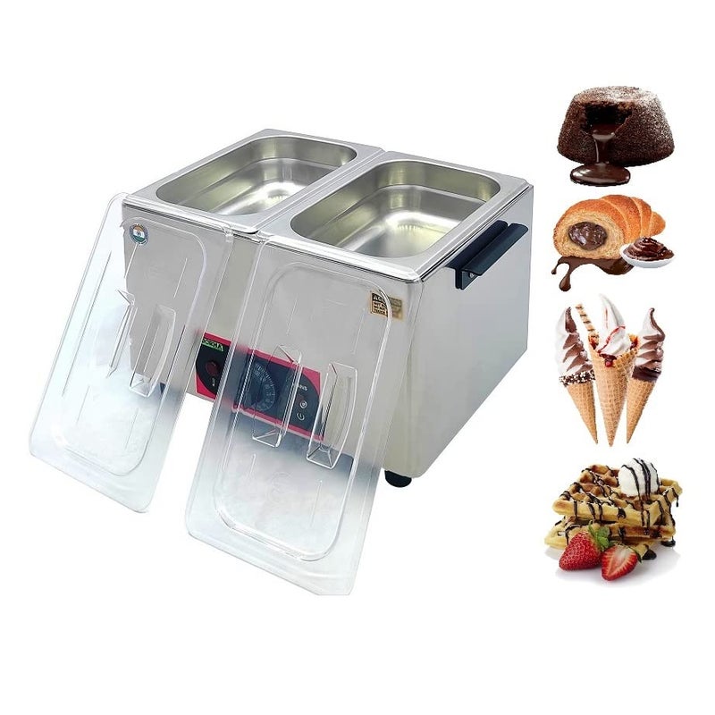 ADORMA ADORMA CM 15 DBL 600 W Chocolate Melter 15x2 3 KG Chocolate Capacity Food Grade Stainless Steel Body with 1 Year Warranty  - Image 1