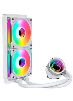 LIAN LI Galahad II Trinity Liquid CPU Cooler, 240mm, 2x 120mm SL-Infinity Fans, 3200RPM Pump Speed, 61.3CFM Fan Airflow, 2100RPM Fan Speed, Fluid Dynamic Bearing, White | GA II-240SL-INF-White  - Image 2