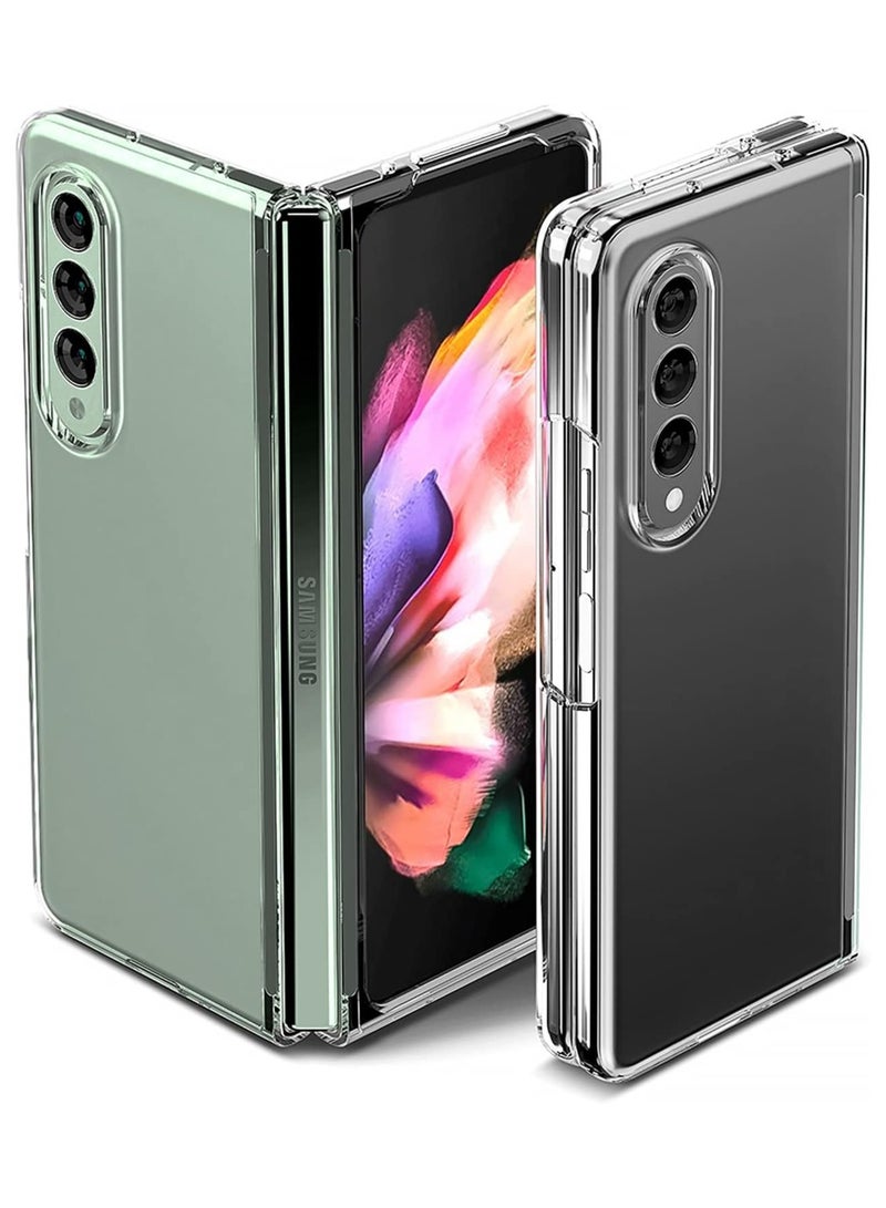 كريستال جراب شفاف لهاتف Samsung Galaxy Z Fold 3 – غطاء صلب ونحيف للغاية (Ultra-Thin) ومقاوم للصدمات ومصنوع من مادة TPU، يتميز بكونه كريستالي الشفاف ومقاوماً للاصفرار مع حماية للكاميرا. - Image 1