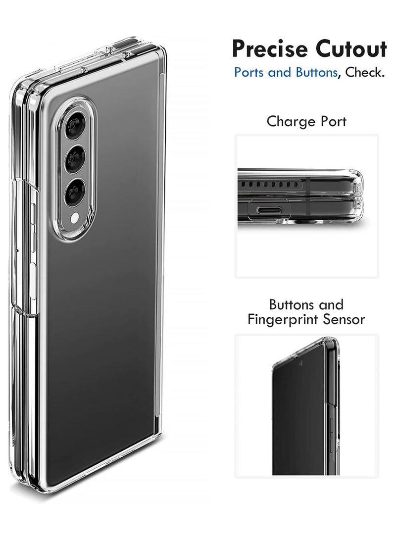 كريستال جراب شفاف لهاتف Samsung Galaxy Z Fold 3 – غطاء صلب ونحيف للغاية (Ultra-Thin) ومقاوم للصدمات ومصنوع من مادة TPU، يتميز بكونه كريستالي الشفاف ومقاوماً للاصفرار مع حماية للكاميرا. - Image 3