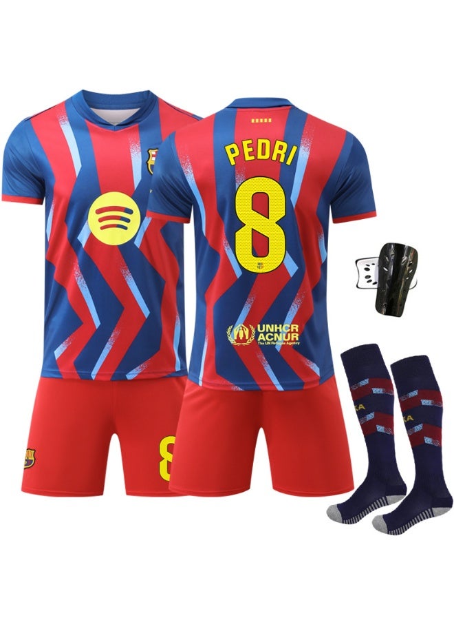 Barcelona 2025-2026 season Barcelona #8 PEDRI football jersey shorts socks protective gear set children's size and adult size gifts for fans and friends - Image 1