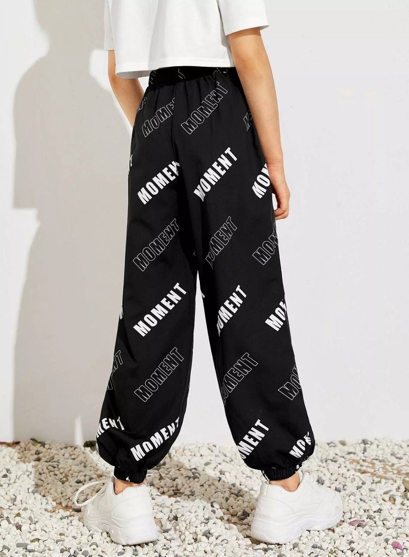 Girls Letter Graphic Windbreaker Pants  - Image 2
