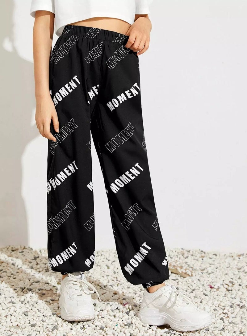 Girls Letter Graphic Windbreaker Pants  - Image 3