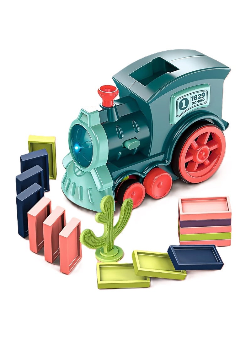 Automatic Domino Train Toy Set with 120 Blocks for Kids, ABS Material - Image 1