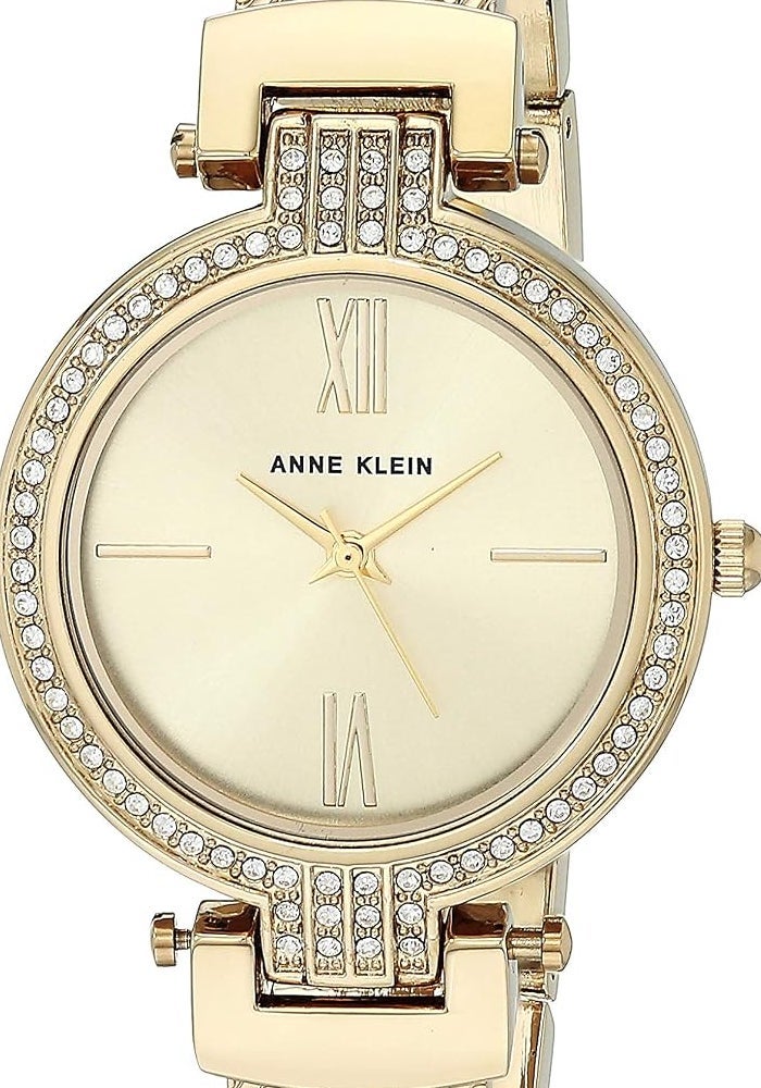 Anne Klein Women's Premium Crystal Accented Watch and Bracelet Set, AK/3584, Gold - Image 3