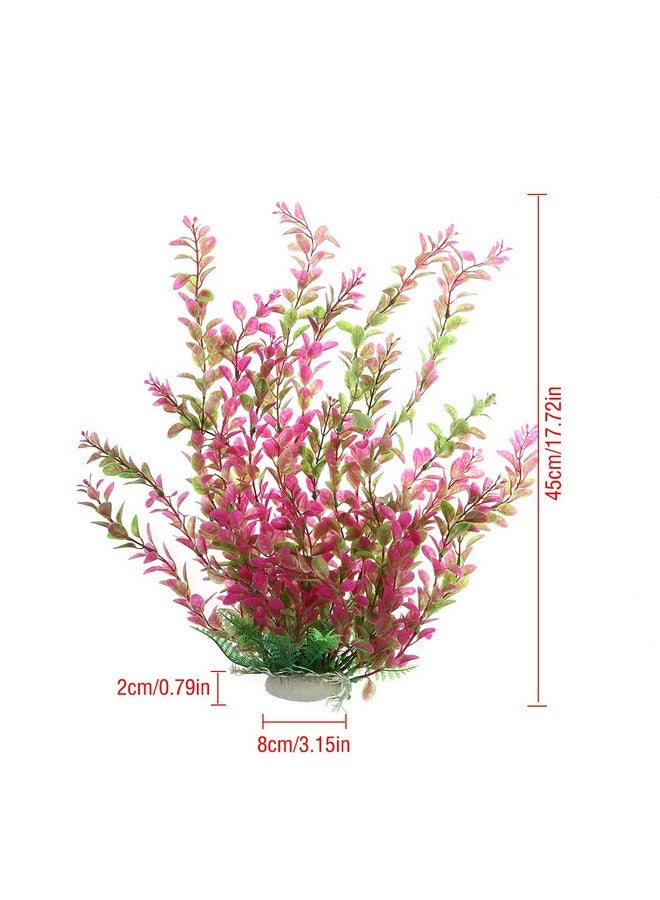 مايتر نبات مائي بلاستيكي مقاس 18 بوصة لتزيين حوض السمك، لون رودو أحمر - Image 4