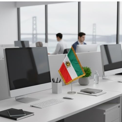 Homissor Iran Table Flag - Former Iranian Lion and Sun Desk Flags 20x30 cm Persia with Adjustable Stand Pole from 24 to 42 Cm - Satin Double Sided - Image 5