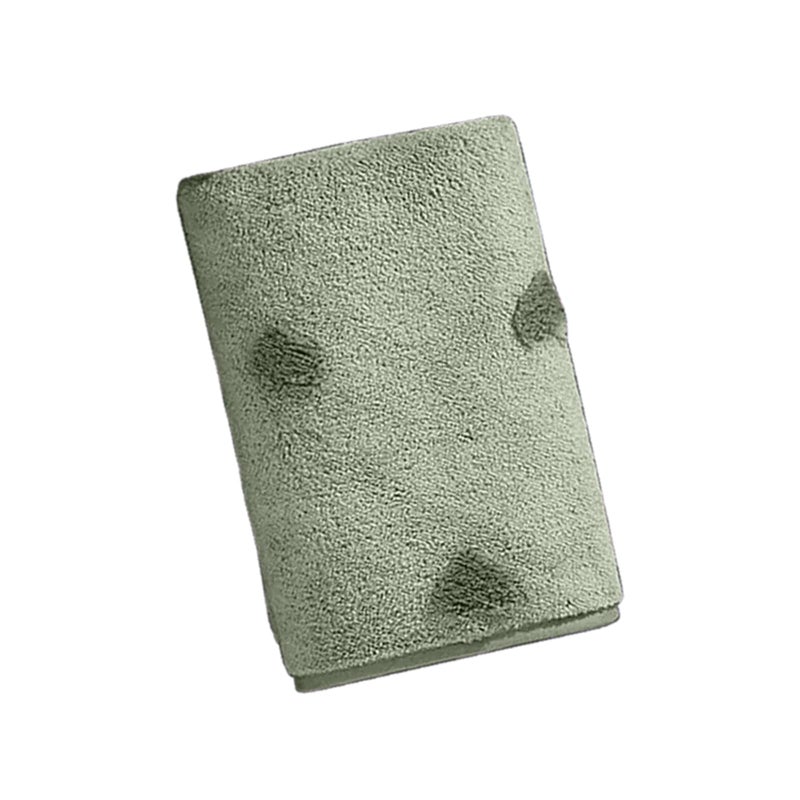 HOUSSE Microfiber Towels | Large Towels | Super Soft Coral Heart Pattern Fleece Towels, Quick-Dry | Super Absorbent with Hook Hanging | Ideal for Men & Women| 400 GSM | (Green, 70x140 Bath Towel) - Image 1