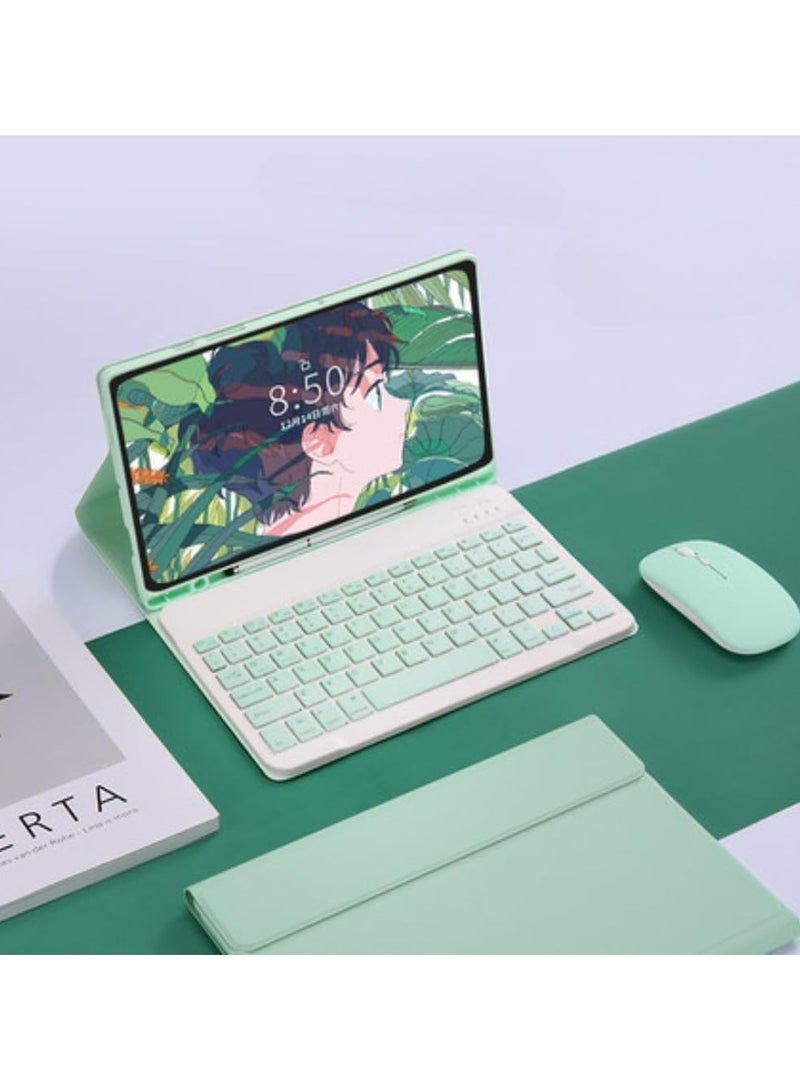 عام حافظة لوحة مفاتيح سامسونج جالاكسي تاب ايه 9 بلس ، مع ماوس بلوتوث لاسلكي قابل للفصل + حافظة حامل قلم