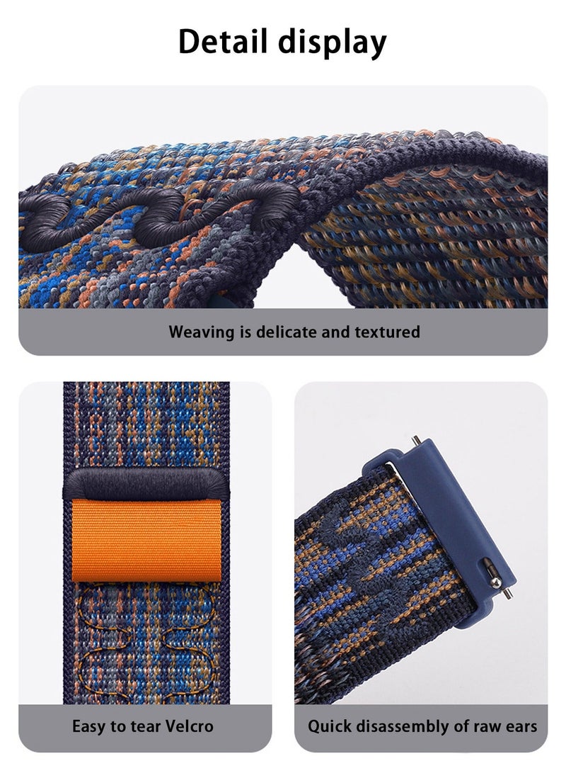 X-level 22mm Velcro Nylon Woven Sport Strap Compatible with Huawei GT4/Huawei GT/Huawei GT 2 (46mm) Watch Band/Huawei Watch GT2 Pro Strap/Samsung Galaxy Watch 46mm / Galaxy Watch 3 45mm - Image 4