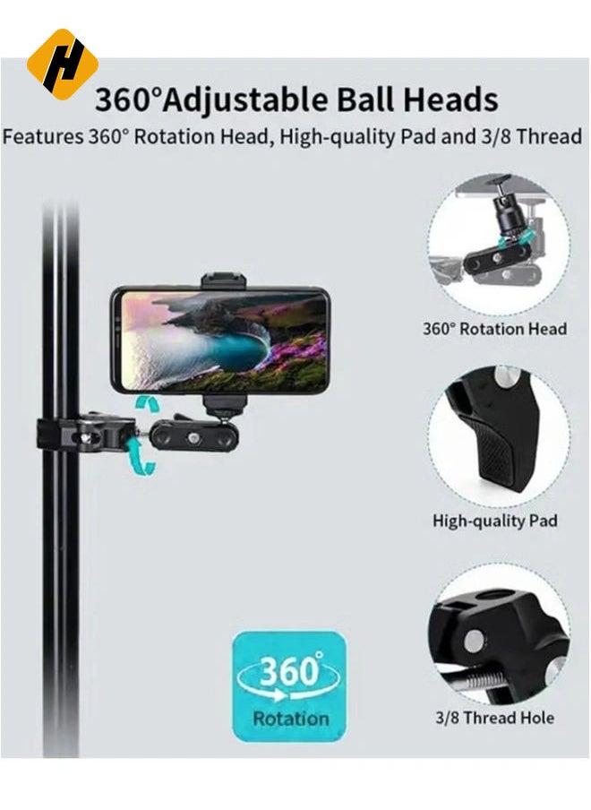 HuHa JMARY SR-56 Aluminum Handlebar Crab Clamp Magic Arm Rod Mount  - Image 2