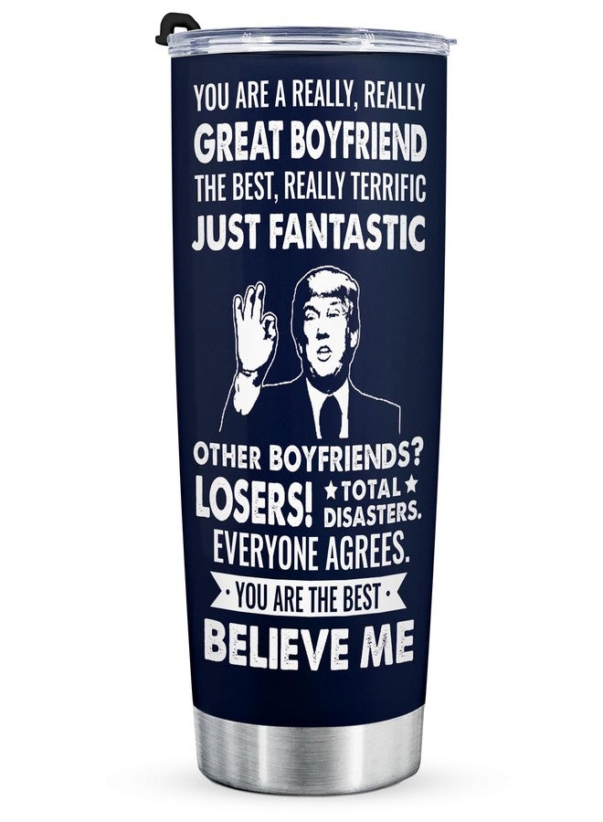 Aurahouse Funny Christmas Gifts for Boyfriend-You’re A Great Boyfriend 20 Oz Tumbler, Boyfriend Valentines Day Gifts, Boyfriend Birthday Gifts from Girlfriend, 1 Year Aniversary Gifts(Blue) - Image 1