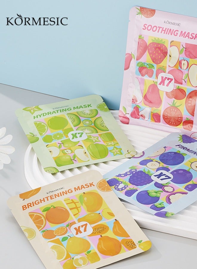 Kormesic 8 قطع من أقنعة شد وتبييض الوجه وترطيب البشرة وتفتيحها ومضادة للشيخوخة - Image 3