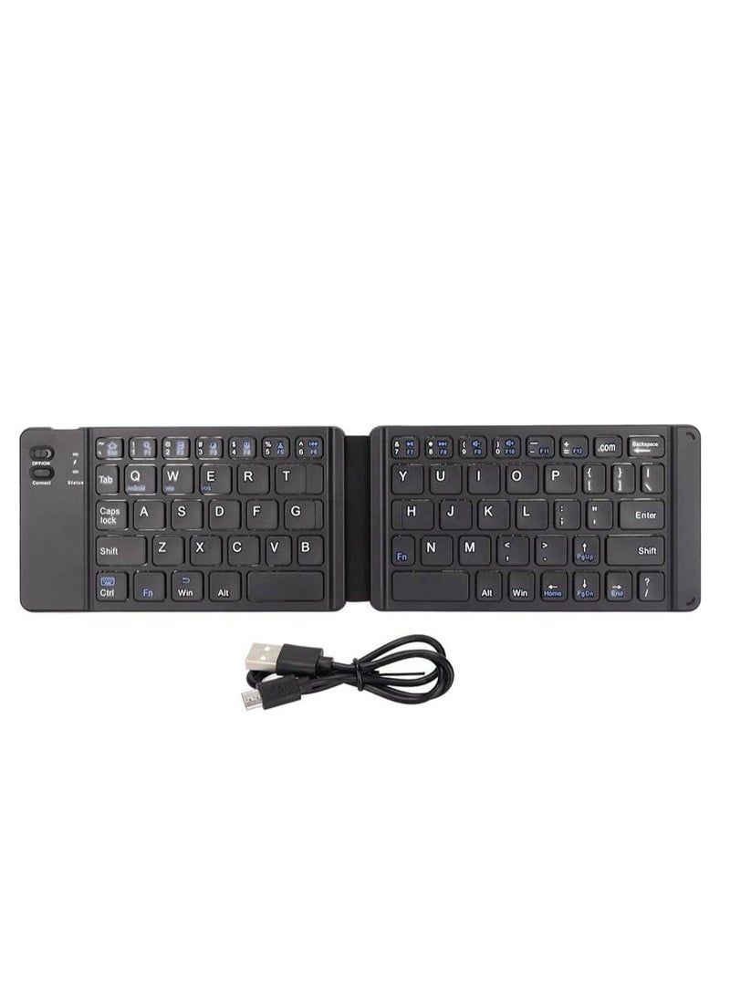 Zero Ultrathin Foldable Wireless Keyboard 3 Devices Mini Portable Rechargeable Bluetooth Keyboard 64 Keys Compatible with Ios Windows Android Tablet Laptop Phone  - Image 1