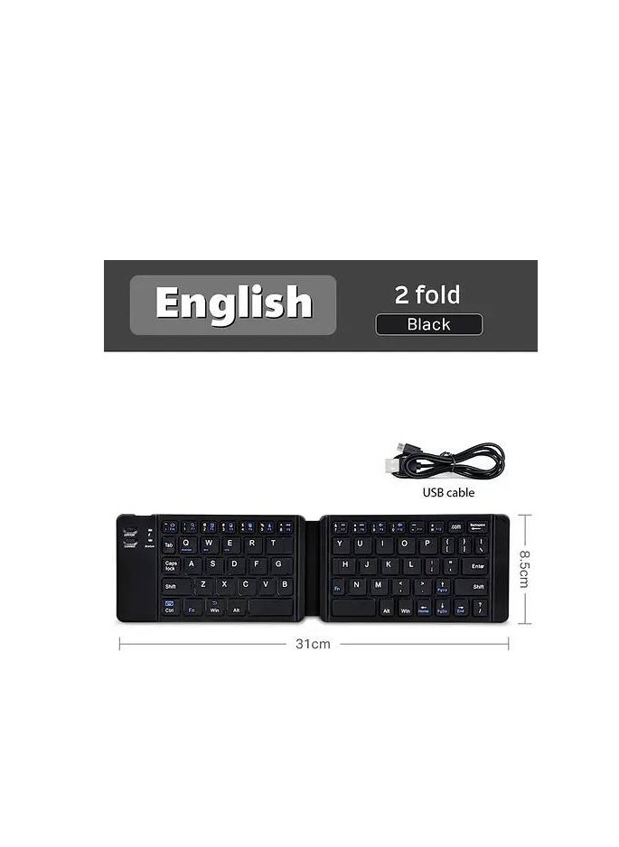 Zero Ultrathin Foldable Wireless Keyboard 3 Devices Mini Portable Rechargeable Bluetooth Keyboard 64 Keys Compatible with Ios Windows Android Tablet Laptop Phone  - Image 2