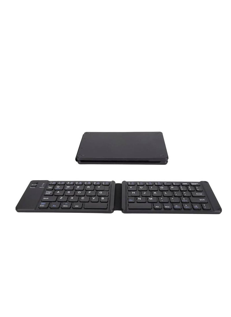 Ultrathin Foldable Wireless Keyboard 3 Devices Mini Portable Rechargeable Bluetooth Keyboard 64 Keys Compatible with Ios Windows Android Tablet Laptop Phone