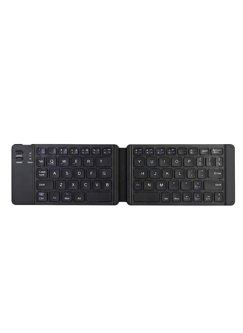 Ultrathin Foldable Wireless Keyboard 3 Devices Mini Portable Rechargeable Bluetooth Keyboard 64 Keys Compatible with Ios Windows Android Tablet Laptop Phone
