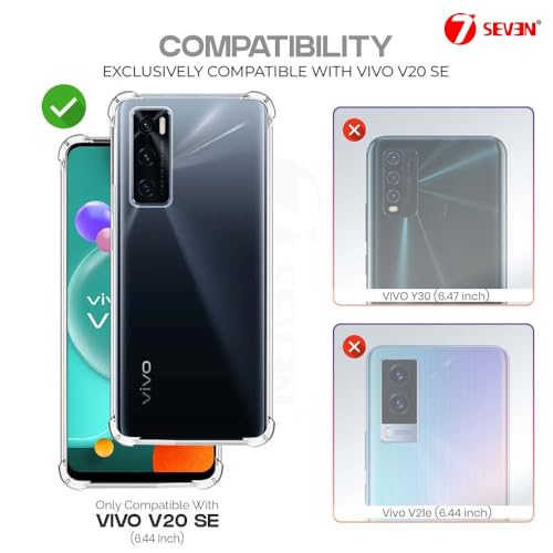 7-Seven 7SEVEN® Back Cover for VIVO V20 SE Transparent Mobile Back Case Shock Proof Design Camera Edges Protection Crystal Clear Phone Case Silicon Soft TPU and Flexible Bumper Phone Cover - Image 2