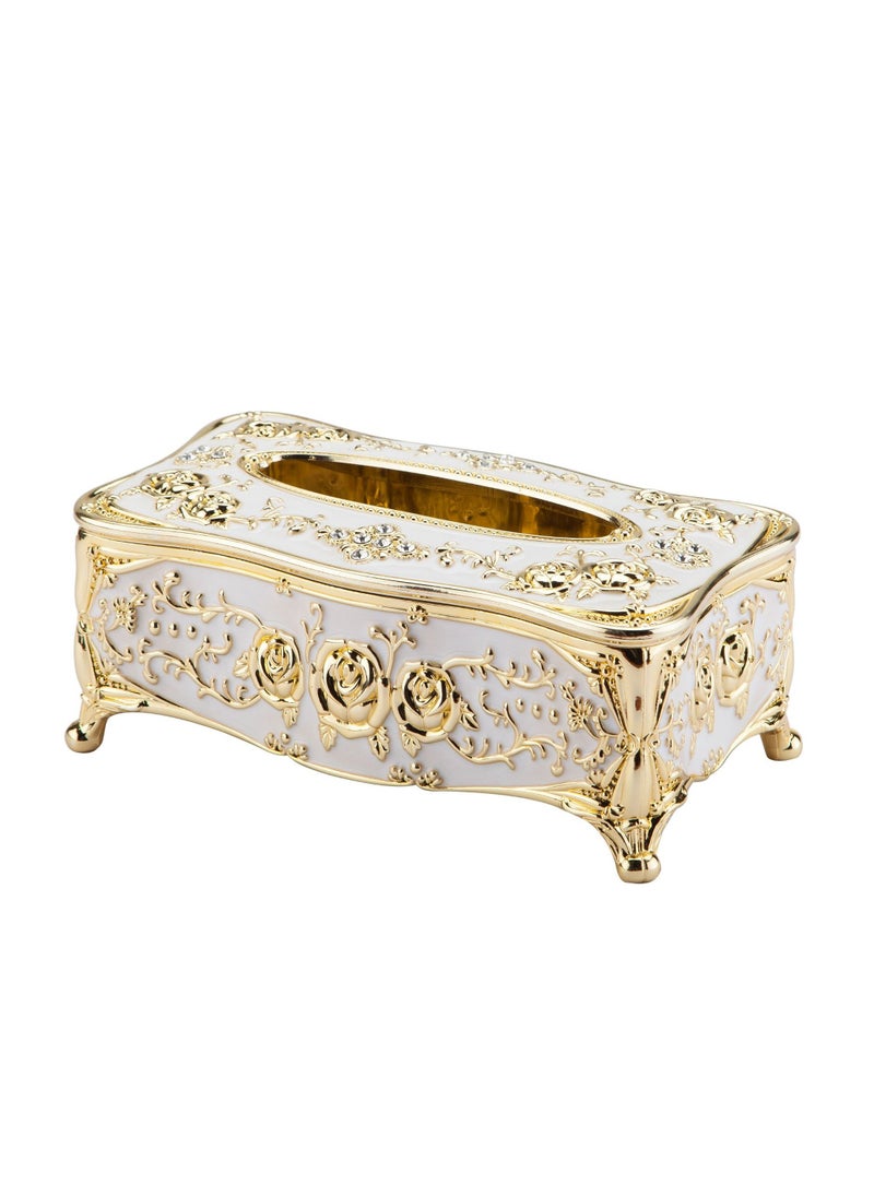 Generic Tissue Box Cover Tissue Box Holder Facial Tissue Paper Organizer Luxury Facial Napkin Holder for Home, Gold, 1 Pcs  - Image 5