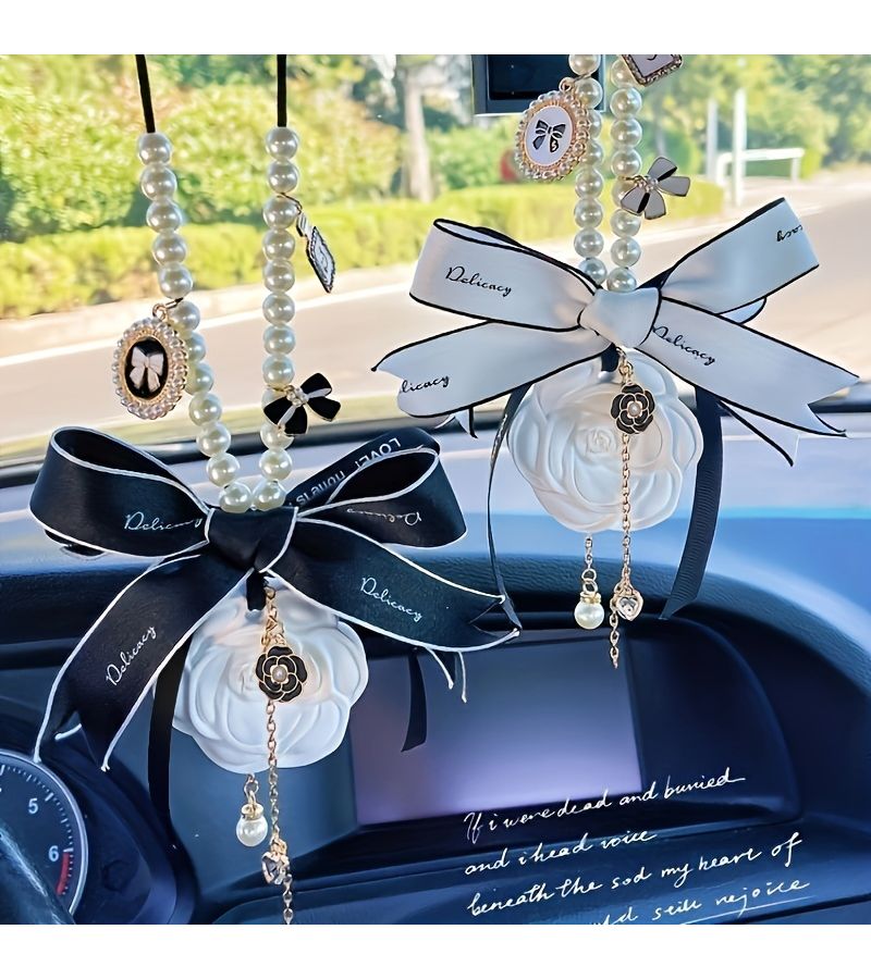 White Car Hanging Ornament Auto Interior Hanging Pendant - Image 4