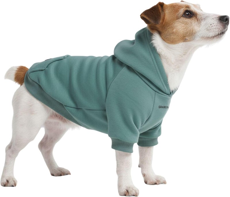 Spark Paws Dog Hoodie – Premium Dog Sweater for Small, Medium, and Large Dogs | Warm Outfits for French Bulldogs, Pitbull, Puppy, Winter Jacket Alternative - Teal - L - Image 1