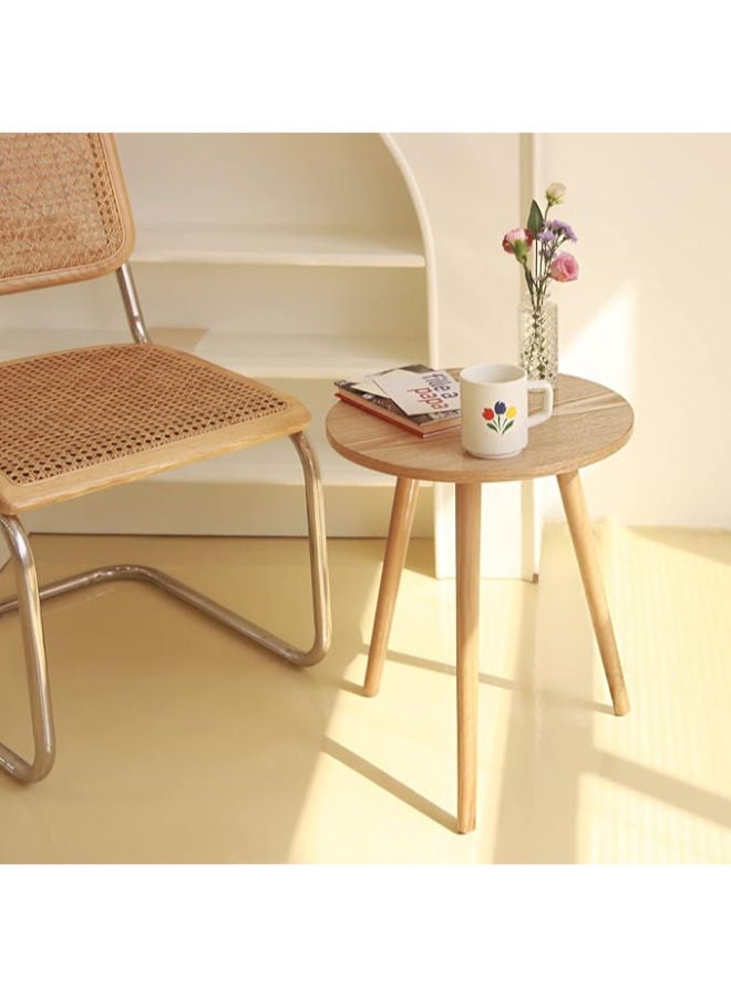 Generic AWASEN Round Side Table – Small Accent Table, Nightstand for Small Spaces, Living Room, or Office, 16" D x 19.5" H (Natural Walnut) - Image 1