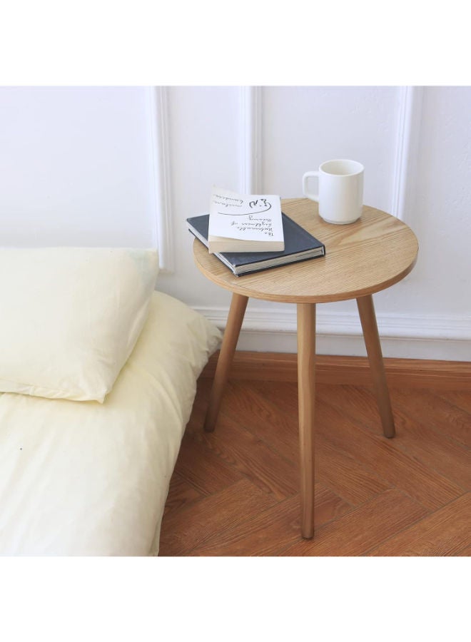 Generic AWASEN Round Side Table – Small Accent Table, Nightstand for Small Spaces, Living Room, or Office, 16" D x 19.5" H (Natural Walnut) - Image 3
