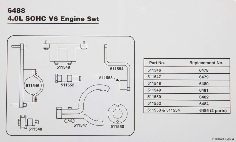 OTC مجموعة خدمة عمود الكامات OTC 6488 لفورد SOHC 4.0L V6 - Image 5