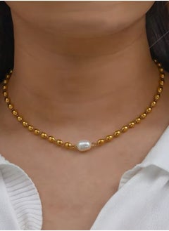 Elegant Stainless Steel Gold Plated Necklace For Women