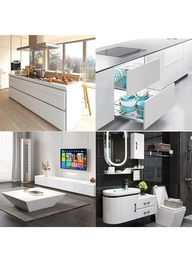 Glossy White Contact Paper Kitchen Cabinet Wallpaper Peel and Stick Counter Top Adhesive Waterproof Contact Paper for Countertops Removable Vinyl Wrap for Furniture 15.8 x118 Inch - Image 5