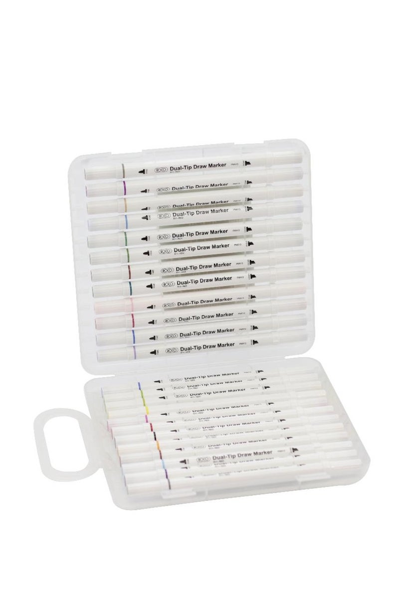 روكو قلم رسم (24 لونًا) قلم رسم فني بألوان متنوعة بطرفين - Image 2