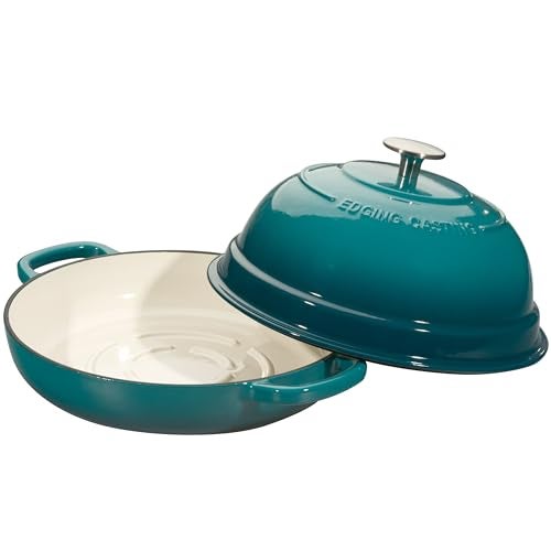 EDGING CASTING Enameled Cast Iron Dutch Oven Pot with Lid, Round Bread Oven for Homemade Sourdough Bread Baking, 6 Quart, Darkcyan - Image 5