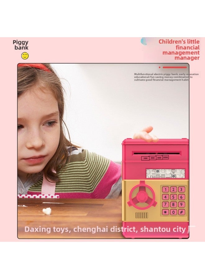 Special Gift For Children Password Cash Machine Atm Automatic Roll Money Piggy Bank Coin Piggy Bank Toy-Color:Red Piggy Bank  - Image 4