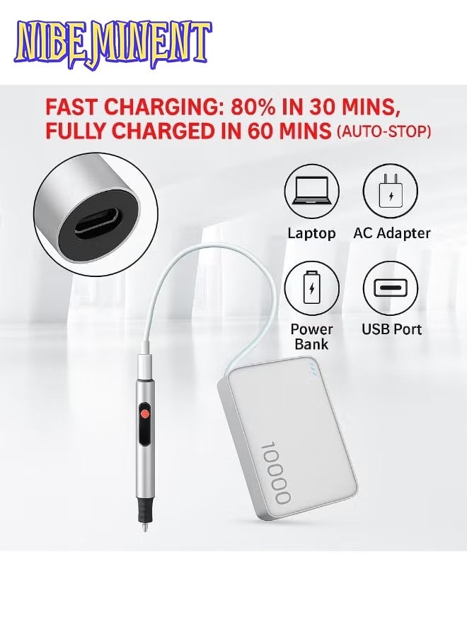 NIBEMINENT Engraver Engraving Pen Tool for Metal - Cordless Electric Etching Engraver Pen Kit with 5 Templates for Wood Glass Stone Plastic All Materials Silver/Black - Image 5