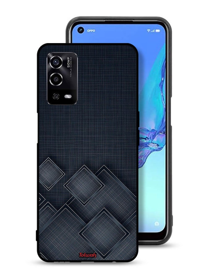 Tolwak Oppo A55 4G Protective Case Cover Squares Pattern On Cloth - Image 1