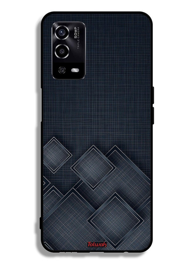 Tolwak Oppo A55 4G Protective Case Cover Squares Pattern On Cloth - Image 2