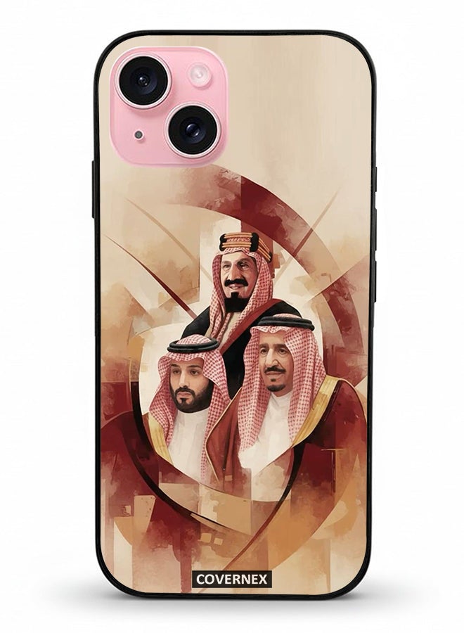 Covernex Apple iPhone 15 Protective Case Cover Printed Featuring Unity Saudi Royal Leadrs Portrait - Image 2
