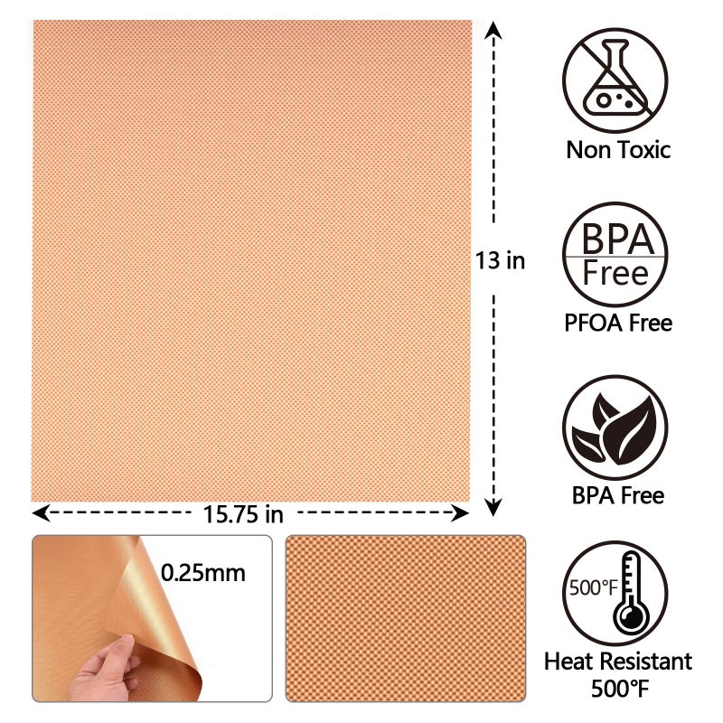 Demiwise Copper Grill Mats for Ourdoor Grill Set of 6,Heavy Duty Non-Stick BBQ Grill Mats,Reusable & Easy to Clean for Gas,Charcoal & Electric Grills-15.75 x 13 Inch - Image 3