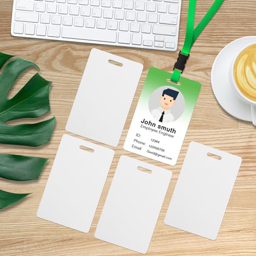 CAETOUNG 20 Pack Premium Blank PVC Cards with Slot Punch on Short Side - Vertical Slot Punch Blank ID Cards- CAETOUNG CR80 30 Mil Graphic Quality White Plastic Cards for Photo ID Badge Printers - Image 4