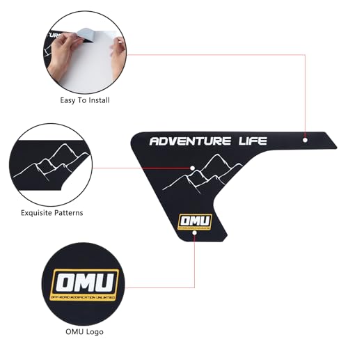 OMU Fender car Stickers for 20182024 Jeep Wrangler JL 20202024 Gladiator JT Vent Stickers Mountain Pattern Decals Durable Exterior Accessories for Off Road Style Enhancement - Image 3