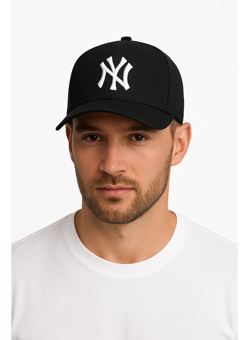 Black NY Baseball Cap – Unisex – Adjustable Sports Hat for Men and Women – Classic and Stylish Casual Design – Perfect for Daily Wear, Sports, and Music – Authentic and Trendy NY Cap - Image 2