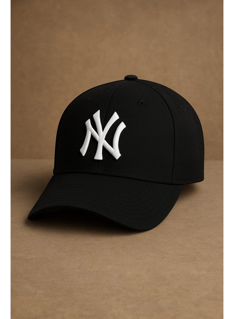 Black NY Baseball Cap – Unisex – Adjustable Sports Hat for Men and Women – Classic and Stylish Casual Design – Perfect for Daily Wear, Sports, and Music – Authentic and Trendy NY Cap - Image 1