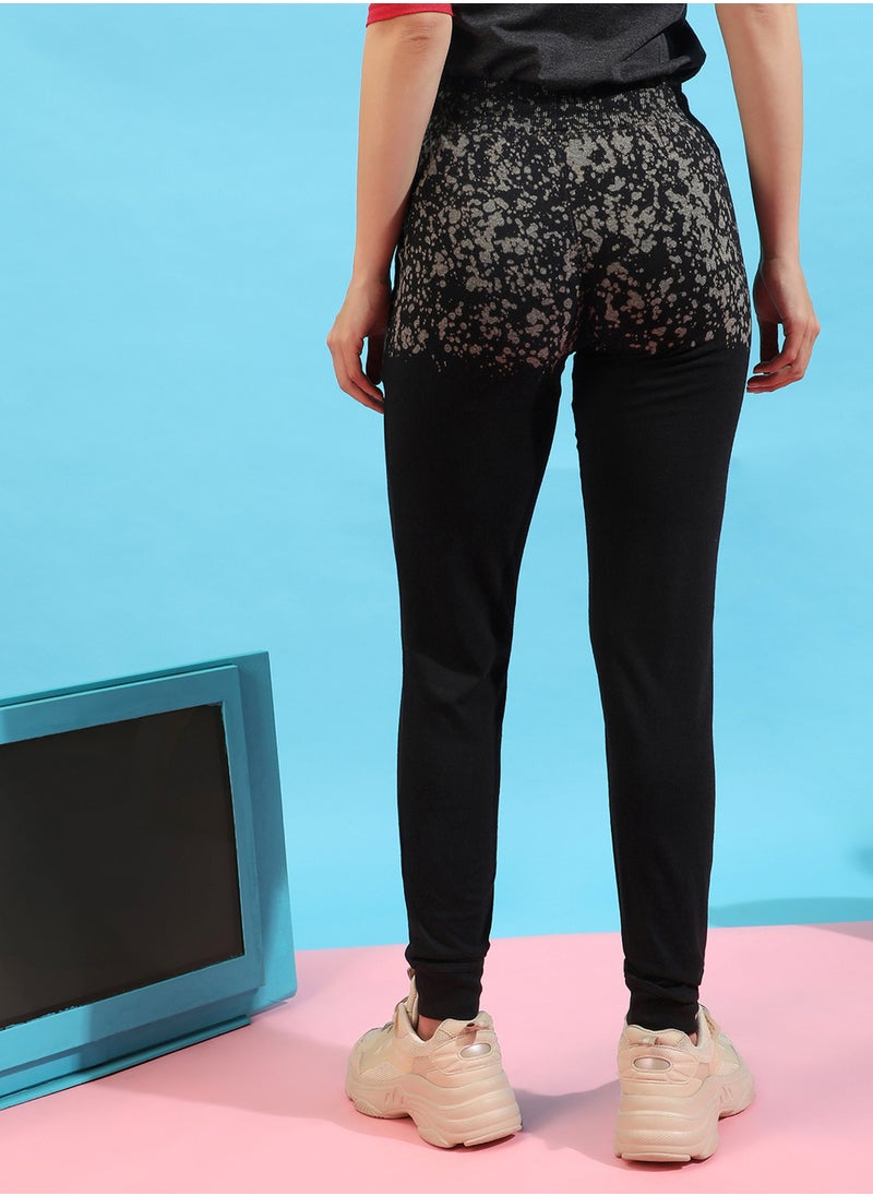Campus Sutra Campus Sutra Women's Black Colourblocked Trackpants  - Image 3